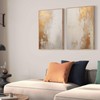 Eeuqiauot Beige and Gold Canvas Wall Art Abstract Gold Painting