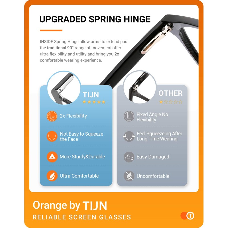 TIJN Blue Light Blocking Glasses for Women Men Clear Frame