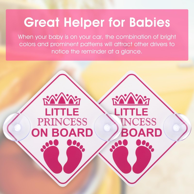 cobee Car Safety Warning Signs Sticker, 2 Pcs Little Princess
