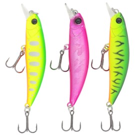 TSURINOYA Mountain Stream Minnow Flat Low Center of Gravity Fixed Weight, Heavy Sinking Minnow Lure, Trout, Yamash, Amago, Ivana, Rainbow Trout DW107 (3 Colors A-EHL)