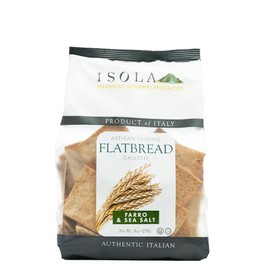 Isola French Galette Flatbread with Farro and Sea Salt, Crisp Gourmet Crackers Made with Ancient Grain, Artisan Flatbread for Cheese Boards, Antipasti, and Elegant Entertaining
