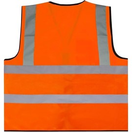 MODE BLEND Hi Vis High Visibility Reflective Safety Vest Work Waistcoat, Reflective Tape strips Road Costruction Orange Color Safety Use Vests (UK, Alpha, M, Regular, Regular, orange)