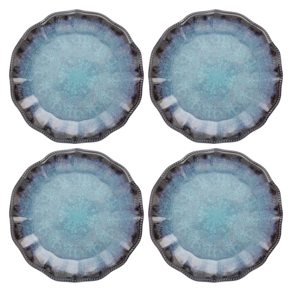 Karma, 10.75 inches Melamine Dinner Plates Set of 4, Reusable