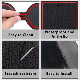 Door Slot Mats Compatible with 2019 2020 Toyota RAV4, Car Non-Slip Anti Dust Mats, Cup Holder Insert Liners Center Console and Door Pockets Mat Pads