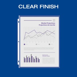 Oxford Sheet Protectors, Clear Finish, Page Protectors for 3 Ring Binder,Top Load, Letter Size Plastic Sleeves, Reinforced 3 Hole Punch for Binders, 200 per Box (33268)