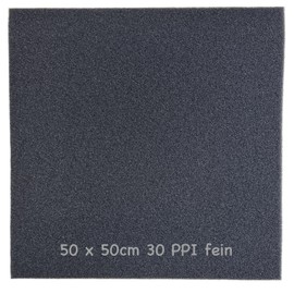 KH 1 x Filter Foam in Black - Filter Sponge Pond Filter Mats for Aquariums - Filter Material - 50 x 50 x 3 cm - PPI0-PPI20-PPI30-Coarse Medium Fine Hamburger Mat Filter (Fine 50 x 50 x 3 cm 30 PPI)