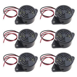 OTOTEC 6x 3-24V 12V Active Electronic Buzzer Beep Alarm Continuous Sound Piezo Speaker 95dB Black SFM-27-J for 3D Printer Computer