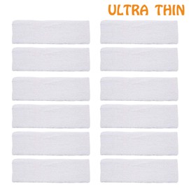 Innolife 12 Pack Thin Gym Workout Unisex Yoga Soft Cotton Stretchy Headbands Sweatbands Sports Indoor Outdoor Yoga Dance Exercise Fitness Headbands - White