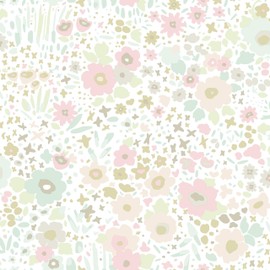 York Wallcoverings DwellStudio PSW1186RL Pastels Posey Sidewall Premium Peel and Stick Wallpaper