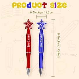 Tenceur 32 Pcs Star Student Ballpoint Pens Bulk Motivational Quote Pens Teacher Appreciation Gifts Graduation Gift for Teacher Home Office School Supplies Party Favor(Bright Color)