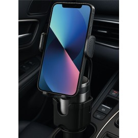 Archy Soporte de Celular Tipo Portavaso 3 en 1 para Auto con Brazo Flexible Portavasos Organizador Integrado Base Ajustable Antideslizantes (K801B)