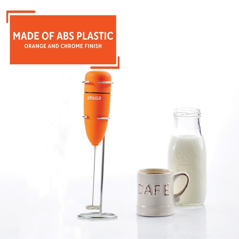 IMUSA 10in Electric Milk Frother with Stand, Orange
