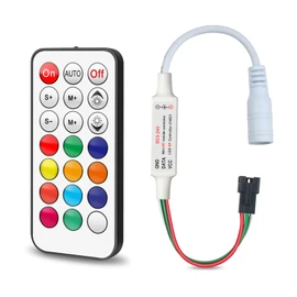 RGBZONE DC5-24V Mini Mando a Distancia RF de 21 Teclas para WS2811 WS2812B LED Dream Color Strip Light