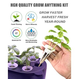 167 Pcs Hydroponic Seed Pods Kit Supplies for Aerogarden Pods,60 Grow Sponges,15 Grow Baskets,15 Grow Domes,60 Pod Labels,15 Labels,2 A&B Plant Food - Hydroponic Supplies Compatible with Most Brands