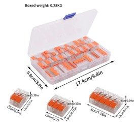75Pcs Lever Nut Assortment Splicing Connector, Wire Connector Kit, Compact Splicing Connectors, Multi-Function Soft and Hard Wire Universal Electrical Connectors (2 Port 3 Port 5 Port)