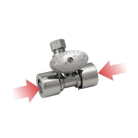 Plumb Pak K2801PCPO Quarter Turn Quick Lock in Line Valve 1/2 in. x 1/4 in, Silver