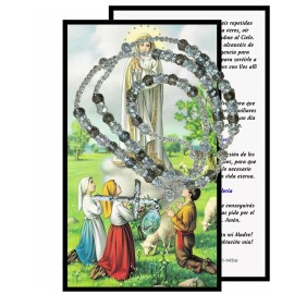 Our Lady of Fatima Handcrafted and exquisite Clear Crystal 10mm Beads Catholic