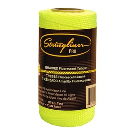 Stringliner 35165 Mason’s Line Replacement Rolls – 1/4 Lb. #18 Construction Replacement Roll Braided FL Yellow 250'. (3 Pack)