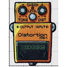 Unbranded BOSS Distortion DS-1 guitar pedal embroidered patch