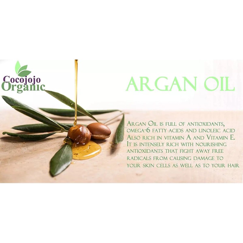 Cocojojo Argán Pestañas Cabello Prensado Frío 100% Puro Natural 32oz