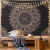 Edeesky Black Mandala Tapestry Wall Hanging Psychedelic Wall Tapestry Aesthetic