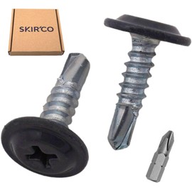 SKIR'CO (50 pcs) Painted 4.2 x 16 mm Self Drilling Screws, Phillips Modified Truss Head, Sheet Metal Screw (Graphite Grey RAL 7024)