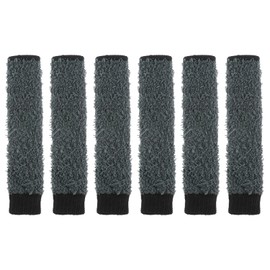 sourcing map 6Pcs Door Handle Covers, Polar Fleece Knitted Anti-Scald Door Knob Protector Door Knob Cover for Hot Doors and Cold Doors, Dark Gray