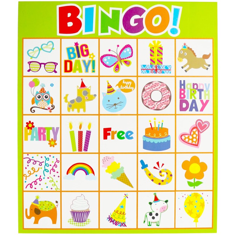 Iconikal 32 Player Bingo Game Happy Birthday with Bonus Pin