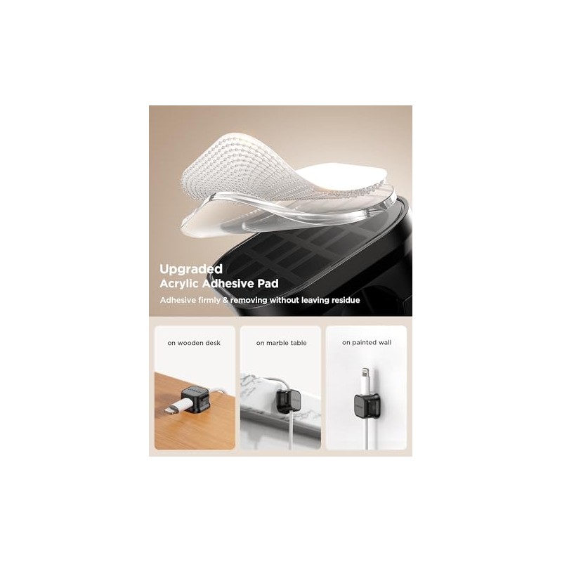 9 Pack Magnetic Cable Clips - Adjustable Cord Holders for