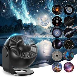 Mexllex Mexllex 13 in 1 Galaxy Projector Night Light, Planetarium Star Projector with 12 Film Discs, Starry Sky Night Light Projector Lamp, Moon Night Light for Kids Adults Ceiling Bedroom, Party