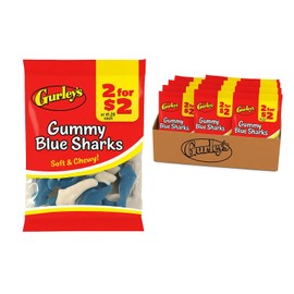 Gurley's Blue Shark Gummi, Aquatic-Themed Fruity Treats (Pack of 12)