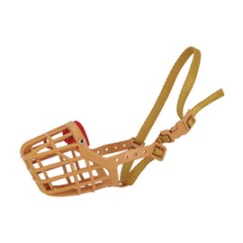 JorVet Nylon Basket Muzzle #4, w/Quick Release Buckle | Soft, Adjustable & Breathable | Comfortable Fit for All Dogs | Prevents Biting | Ideal for Walks, Vets & Grooming | Tan