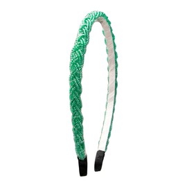 Alpenflüstern Costume Headband Beads Braided Look – Women's Hair Accessories Braided Hair Band Non-Slip for Dirndl ADV138 (Aqua Petrol)