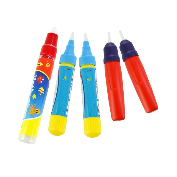 Water Magic Replacement Drawing Pens Pack of 5 Pens and Pen Brushes for Kids Doodle Mat Water Drawing Mats Water Doodle Books