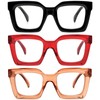 REAVEE 3 Pack Oprah Style Oversized Reading Glasses for Women