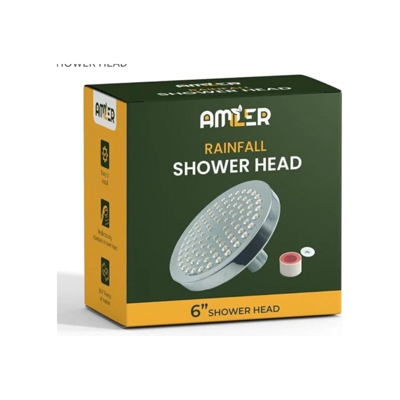 Amler Luxury Shower Head High Pressure Rain Bathroom Chrome Showerhead
