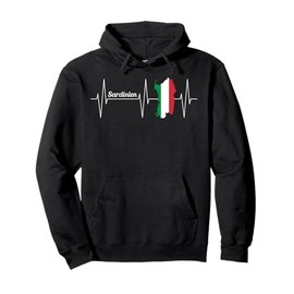 Sardinia Island Map ECG Line Italy Flag Holiday Outfit Pullover Hoodie