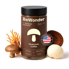 Mushroom Coffee - 9 Adaptogenic Mushrooms - Organic Lion's Mane, Chaga, Reishi, Turkey Tail, Instant Coffee - for Clarity, Focus, Energy, Immunity, Gut Health - Superfood - Sugar Free - 80 Servings