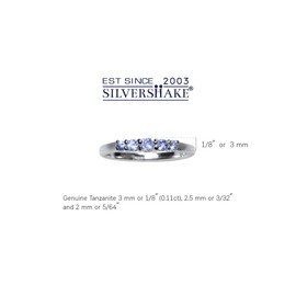 Silvershake 5-Stone Extra Petite Round Shape Gemstone White Gold Plated or Yellow Gold Plated 925 Sterling Silver Minimalist Journey Stackable Ring Jewelry for Women or Teen, 7, Sterling Silver,