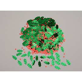 Christmas Foil Table Confetti Decorations Craft Sprinkles (Holly with Berries)