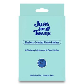 Just For Teens Blueberry Scented Pimple Patches, 36 Count, 18 Blueberry Shape and 18 Clear patches, Minimizes Zits (Blueberry)