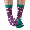 Women Bamboo Crew Socks Sheep Med 4-7 Purple