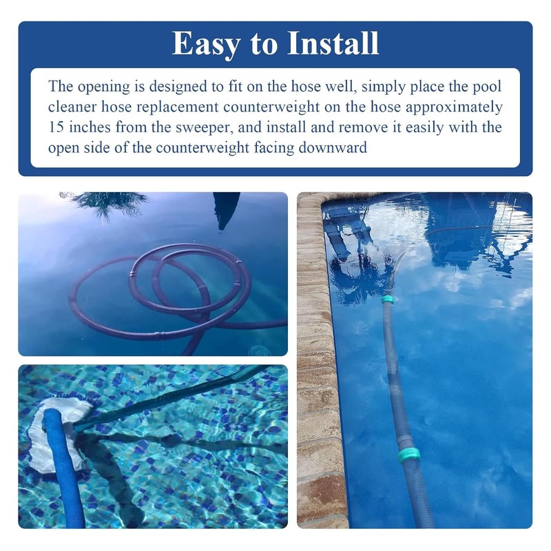 8 Pcs Light Blue Pool Cleaner Hose Weight Compatible with