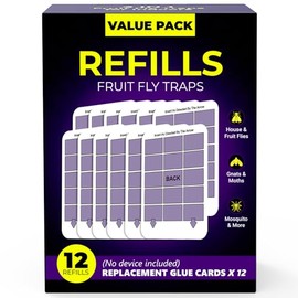 Upgraded Fruit Fly Traps for Indoors, Flying Insect Trap for Fruit Flies, Gnats, Mosquitoes, Plug in Bug Zapper Indoor with Dual-Sided UV Light, Electric Grid & Glue Traps (12 Glue Boards)