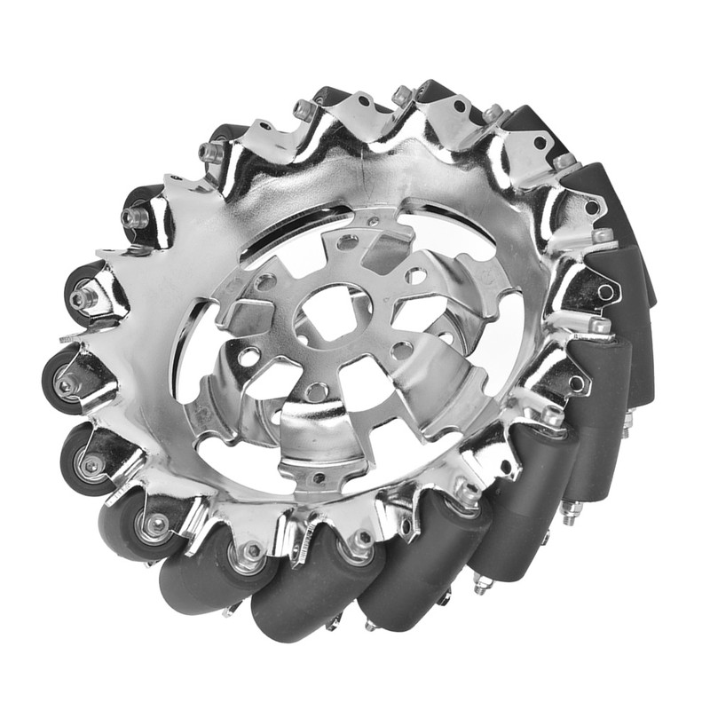 6in Mecanum Wheel Metal Right with 16pcs TPU Rubber Rollers