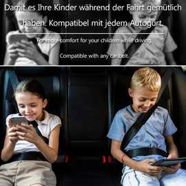 ECENCE 2er Set Sicherheitsgurt Gurtpolster Auto Gurtschoner Autogurt Gurtschutz für Kinder Schwarz 13020204