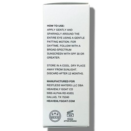 LuxeJoie Heavenly Goat | Goat Milk Eye Cream .5oz/15mL Unscented Fragrance-Free