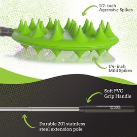 Llavero telescópico para rascador de cactus con una sola mano, alivio de picazón para espalda, cuello, cabeza, barba y cuerpo, el mejor regalo para hombres y mujeres, color verde