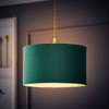 MiniSun | Small Modern Forest Green Velvet Drum Light Shade