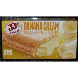 JJ's Bakery Banana Cream Pie Snack Pies, Individual Dessert, Fresh-Baked, Nut-Free, Kosher Parve, 4 Oz Each (Pack of 6)